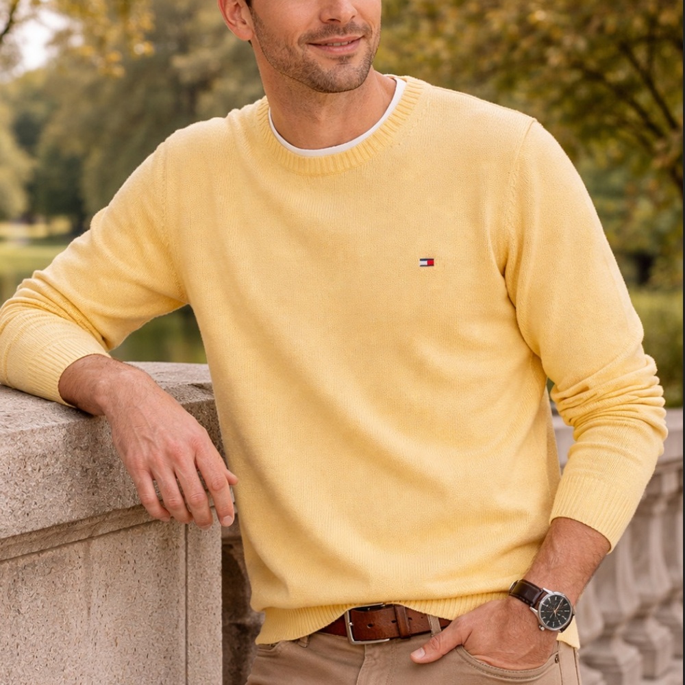 Men’s large yellow Tommy Hilfiger sweater
